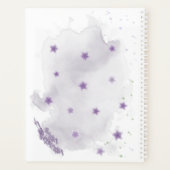 Mooie paarse bloemen groene planner (Achterkant)