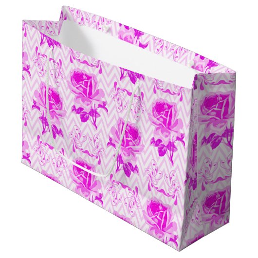 Mooie  Paarse bloemen Groot Cadeauzakje (Voorkant Gekanteld)