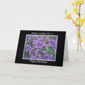 Mooie Paarse Bloemen Kaart (Gele Bloem)