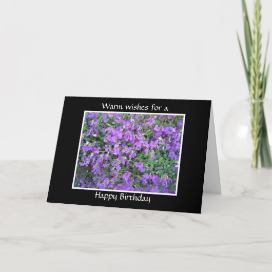 Mooie Paarse Bloemen Kaart (Voorkant)
