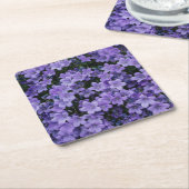 Mooie paarse bloemen kartonnen onderzetters (Schuin)