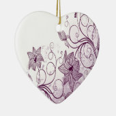 Mooie paarse bloemen keramisch ornament (Rechts)