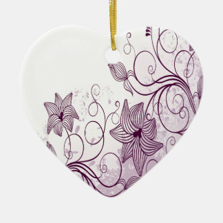 Mooie paarse bloemen keramisch ornament