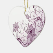 Mooie paarse bloemen keramisch ornament (Links)