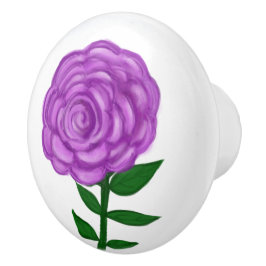 Mooie Paarse Bloemen Keramische Knop