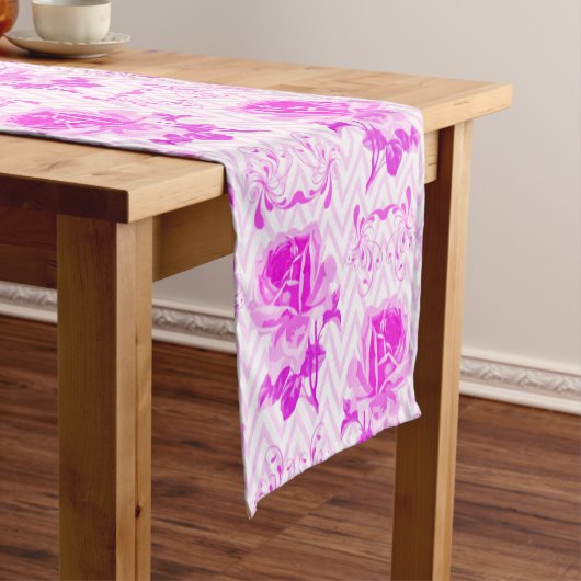 Mooie  Paarse bloemen Korte Tafelloper (Voorbeeld)