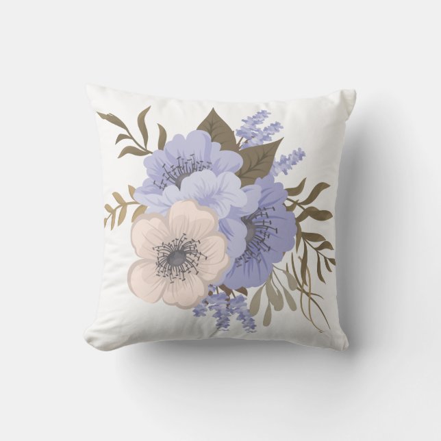 Mooie Paarse Bloemen Kussen (Voorkant)