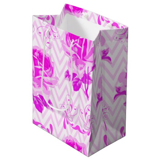 Mooie  Paarse bloemen Medium Cadeauzakje (Voorkant Gekanteld)