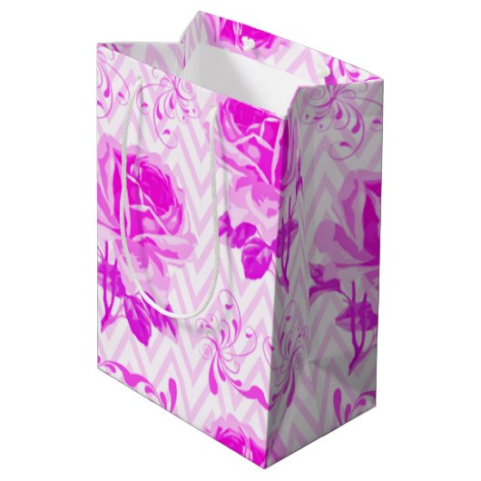 Mooie  Paarse bloemen Medium Cadeauzakje (Achterkant Gekanteld)