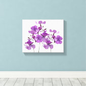 Mooie paarse bloemen moderne bloemen fijne kunst canvas afdruk (Insitu (Houten vloer))