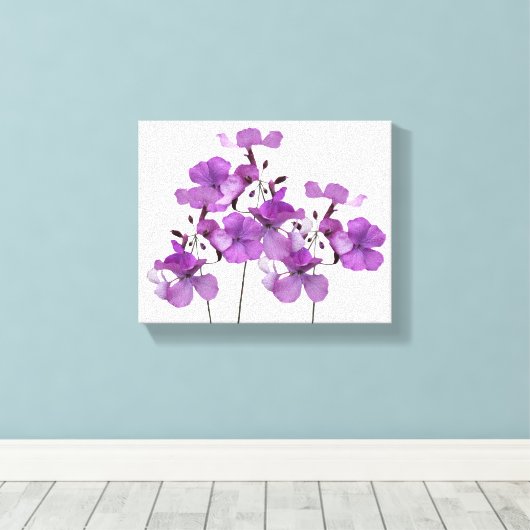 Mooie paarse bloemen moderne bloemen fijne kunst canvas afdruk (Insitu (Houten vloer))