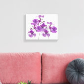 Mooie paarse bloemen moderne bloemen fijne kunst canvas afdruk (Insitu (Woonkamer))