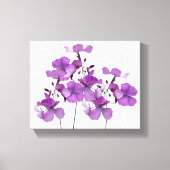 Mooie paarse bloemen moderne bloemen fijne kunst canvas afdruk (Voorkant)