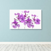 Mooie paarse bloemen moderne bloemsierkunst canvas afdruk (Insitu (Houten vloer))