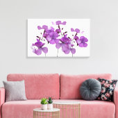 Mooie paarse bloemen moderne bloemsierkunst canvas afdruk (Insitu (Woonkamer))