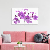 Mooie  paarse bloemen moderne bloemsierkunst canvas afdruk (Insitu (Woonkamer))
