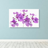 Mooie  paarse bloemen moderne bloemsierkunst canvas afdruk (Insitu (Houten vloer))
