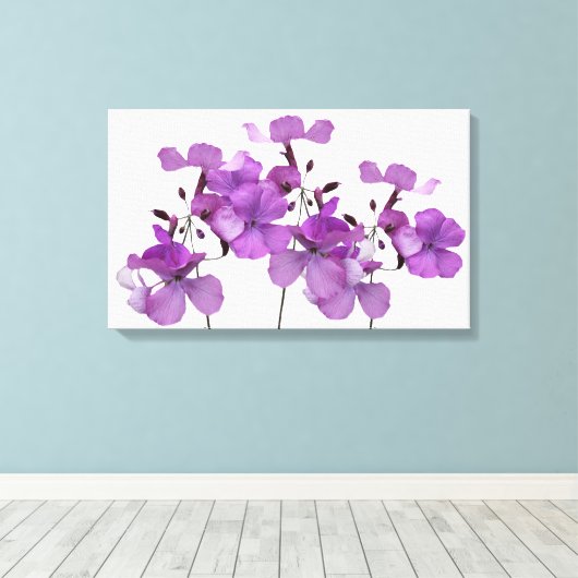 Mooie  paarse bloemen moderne bloemsierkunst canvas afdruk (Insitu (Houten vloer))