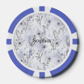 Mooie Paarse Bloemen Poker Chips (Voorkant)