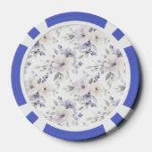 Mooie Paarse Bloemen Poker Chips (Achterkant)