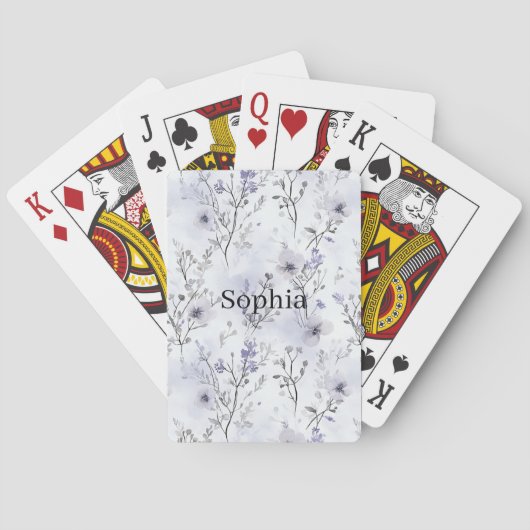 Mooie Paarse Bloemen Pokerkaarten (Achterkant)