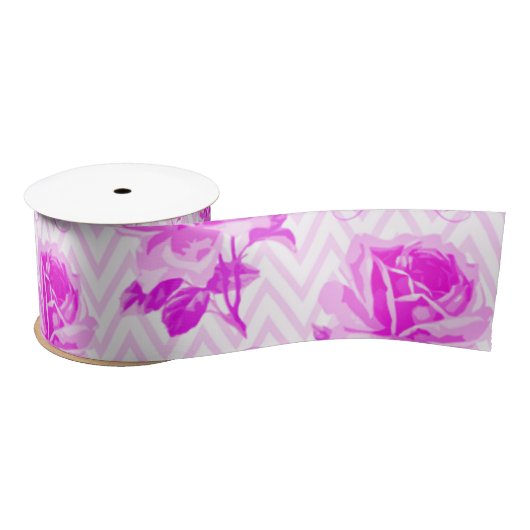 Mooie  Paarse bloemen Satijnen Lint (Spoel)