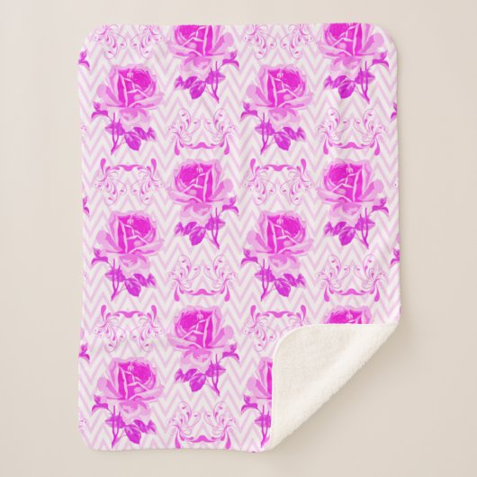 Mooie  Paarse bloemen Sherpa Deken (Voorkant)