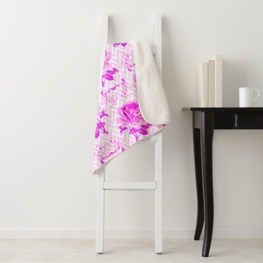 Mooie  Paarse bloemen Sherpa Deken (In situ)