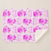 Mooie  Paarse bloemen Sherpa Deken (Voorkant (horizontaal))