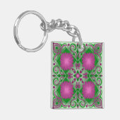 Mooie Paarse Bloemen Sleutelhanger (Voorkant Links)