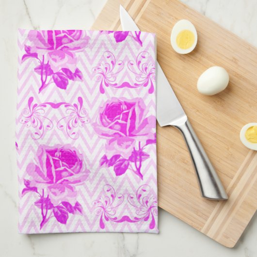 Mooie  Paarse bloemen Theedoek (Quarter Fold)