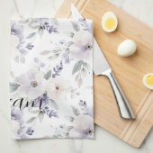 Mooie Paarse Bloemen Theedoek (Quarter Fold)