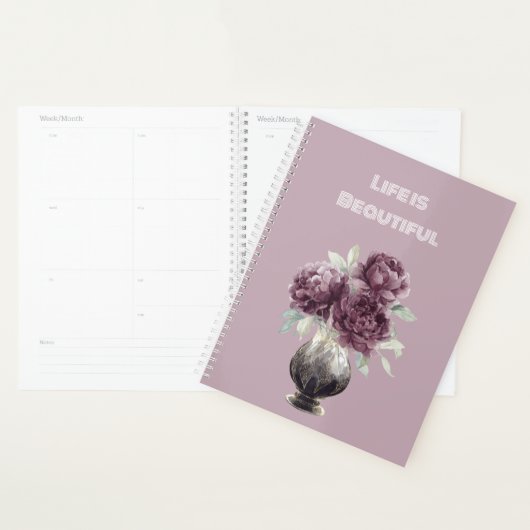 Mooie Paarse Bloemen Vaas Planner (Display)