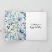 Mooie Paarse Bloemen Verjaardag Kaart (Binnen)