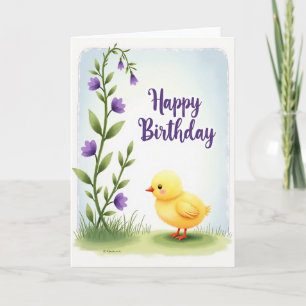Mooie Paarse Bloemen Verjaardagskaart Kaart