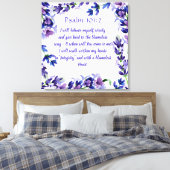 Mooie Paarse Bloemen Waterverf Wall Art Canvas Afdruk (Insitu (Slaapkamer))