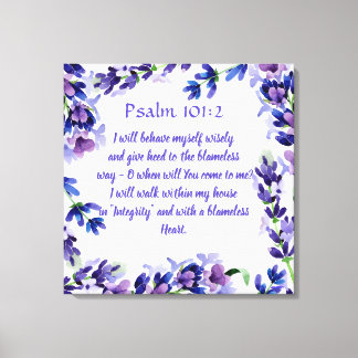 Mooie Paarse Bloemen Waterverf Wall Art Canvas Afdruk