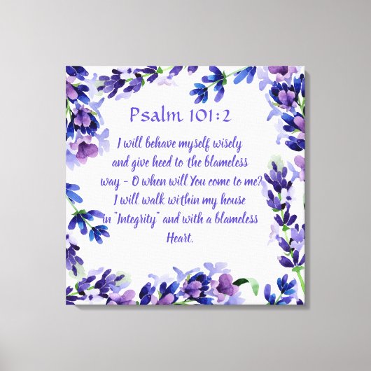 Mooie Paarse Bloemen Waterverf Wall Art Canvas Afdruk (Voorkant)