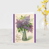 Mooie paarse bloemen Wenskaart Kaart (Gele Bloem)