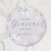 Mooie Paarse bloemenquinceañera gracias naam Bedankjes Labels (Achterkant)
