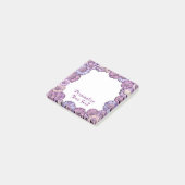 Mooie paarse bloemenrand pastel boho aangepaste ma post-it® notes (Schuin)