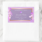 Mooie Paarse bloemenverpakkingsetiketten chic Rechthoekige Sticker (Tas)