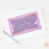 Mooie Paarse bloemenverpakkingsetiketten chic Rechthoekige Sticker (Envelop)