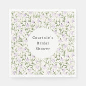 Mooie Paarse Bloemige Bruids Bruiloft Servet (Voorkant)