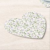 Mooie paarse bloemige bruidsdouche kartonnen onderzetters (Gekanteld)