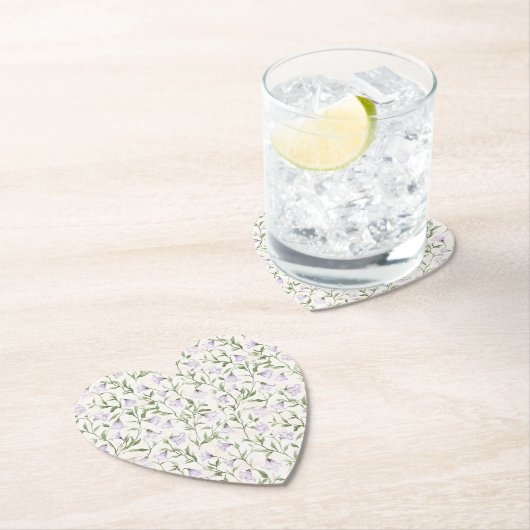 Mooie paarse bloemige bruidsdouche kartonnen onderzetters (Insitu)