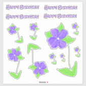 Mooie Paarse bloemige Sticker decals (Vel)