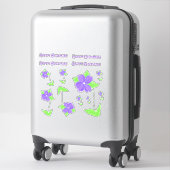 Mooie Paarse bloemige Sticker decals (Koffer)
