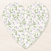 Mooie paarse bloemrijke bruidsdouche kartonnen onderzetters (Voorkant)