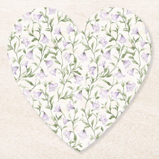 Mooie paarse bloemrijke bruidsdouche kartonnen onderzetters (Voorkant)